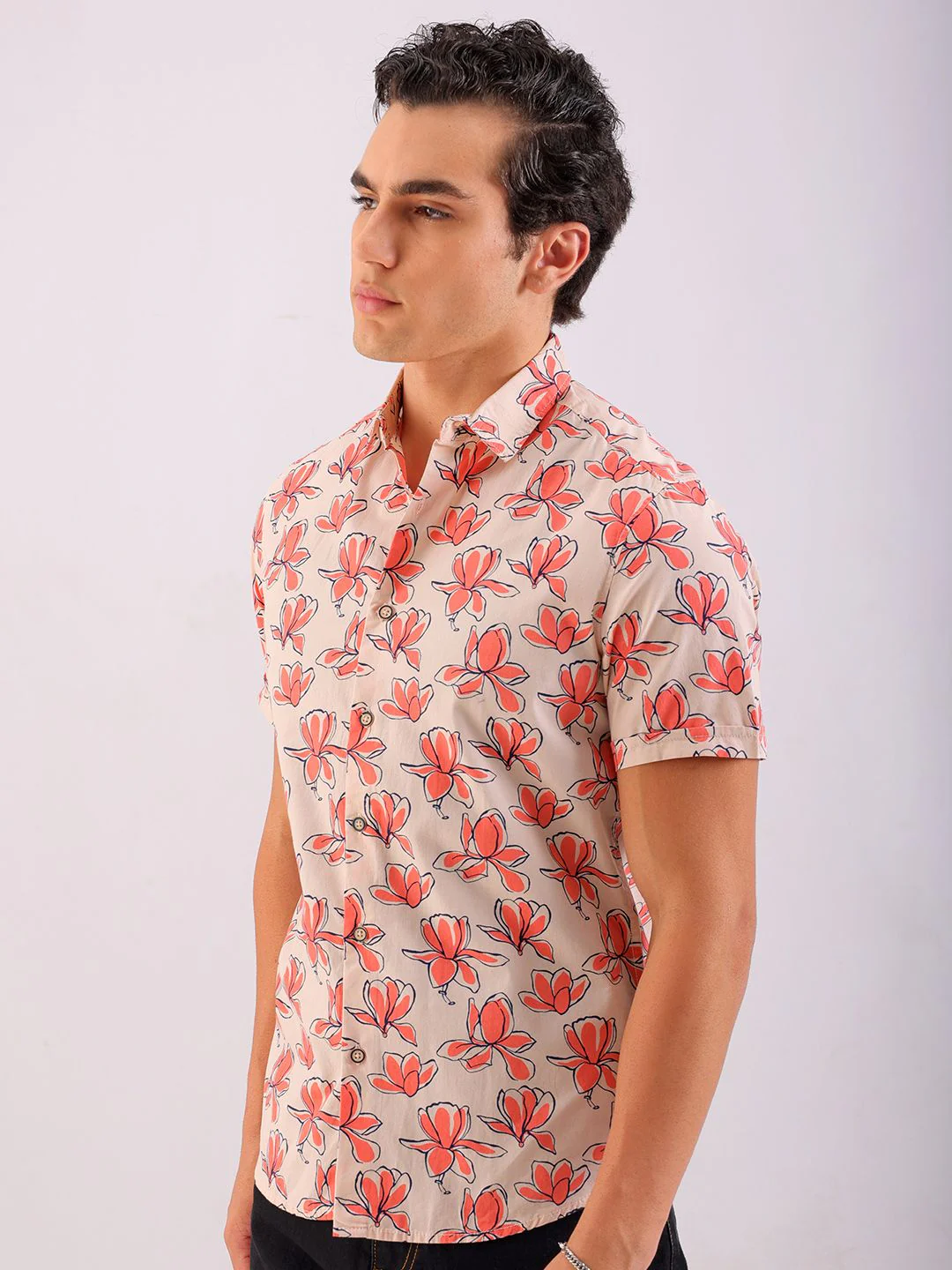 The Indian Garage Co Men Slim Fit Floral Printed Resortwear Shirt - Image 5