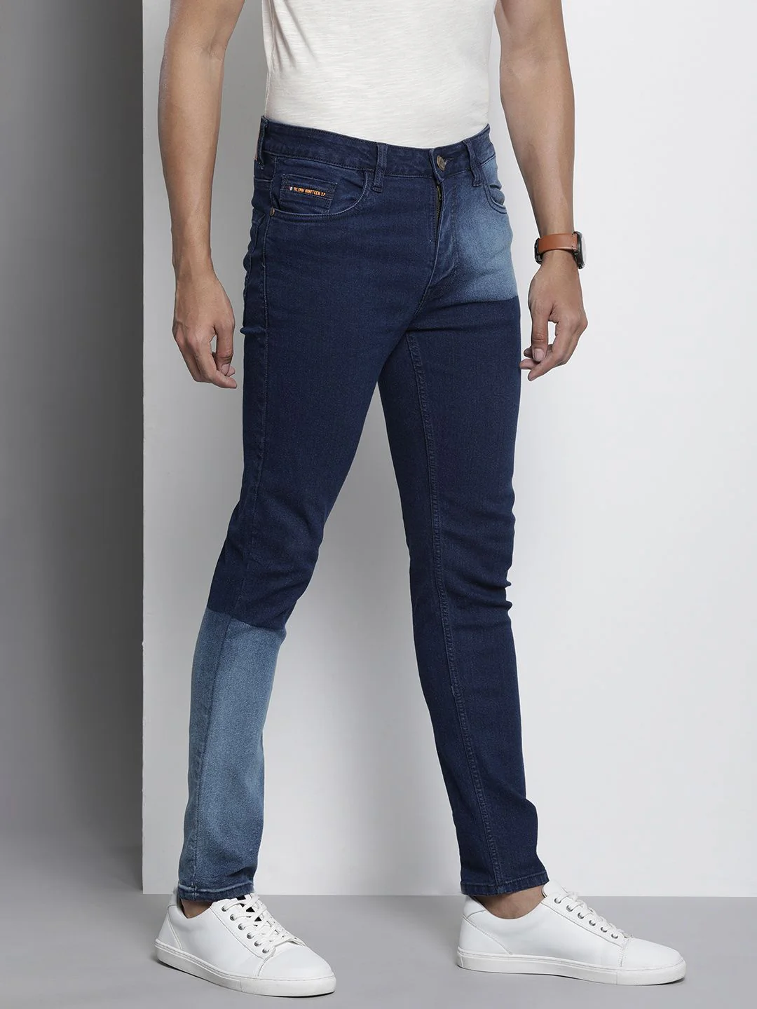 The Indian Garage Co Men Slim Fit Heavy Fade Stretchable Jeans - Image 3