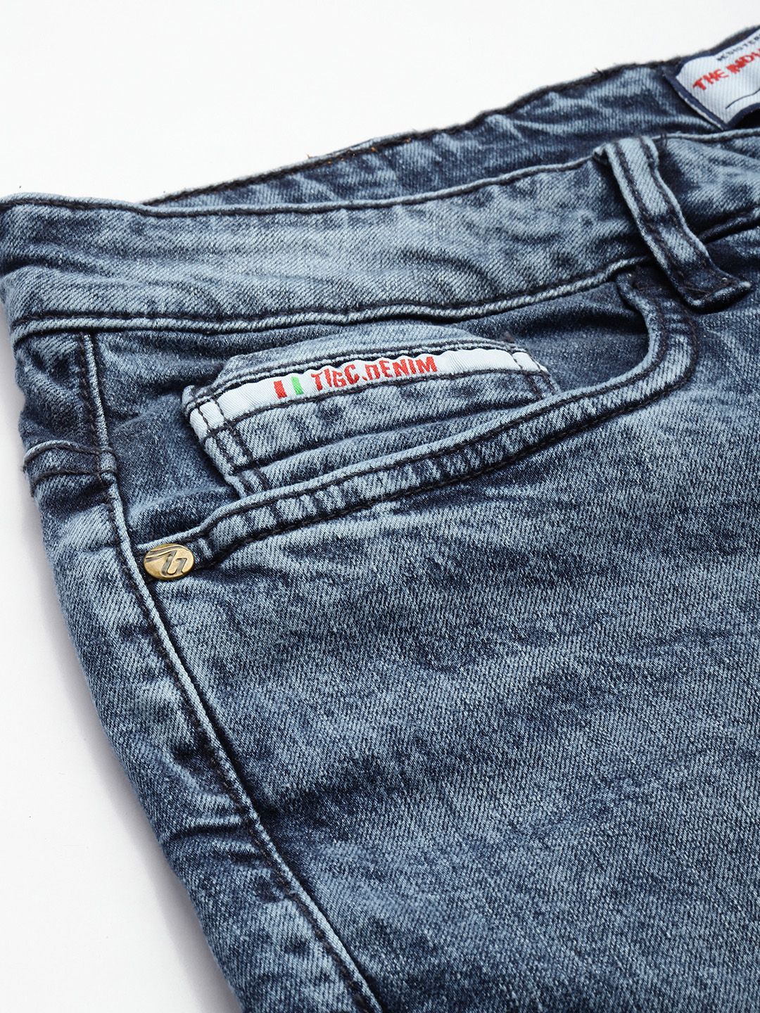 The Indian Garage Co Men Slim Fit Heavy Fade Stretchable Jeans - Image 6