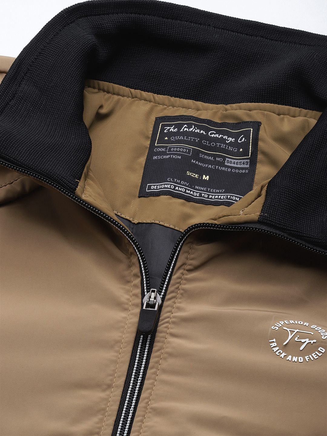 The Indian Garage Co Men Slim Fit High-Neck Zip-Front Bomber Jacket - Image 2