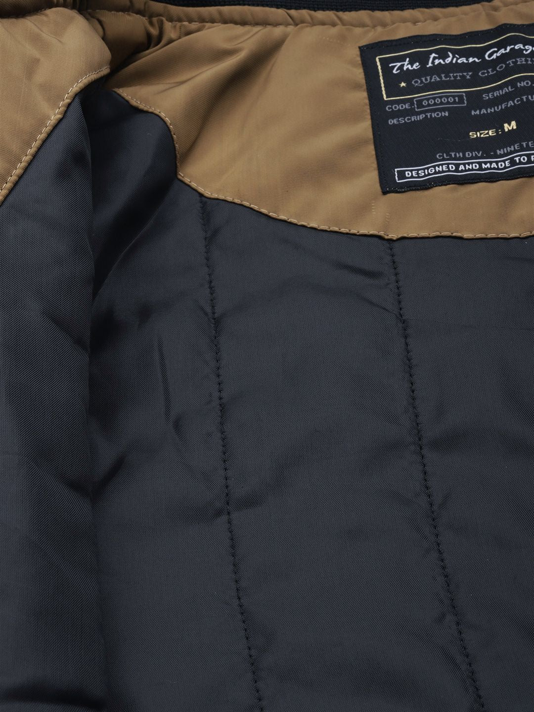 The Indian Garage Co Men Slim Fit High-Neck Zip-Front Bomber Jacket - Image 7