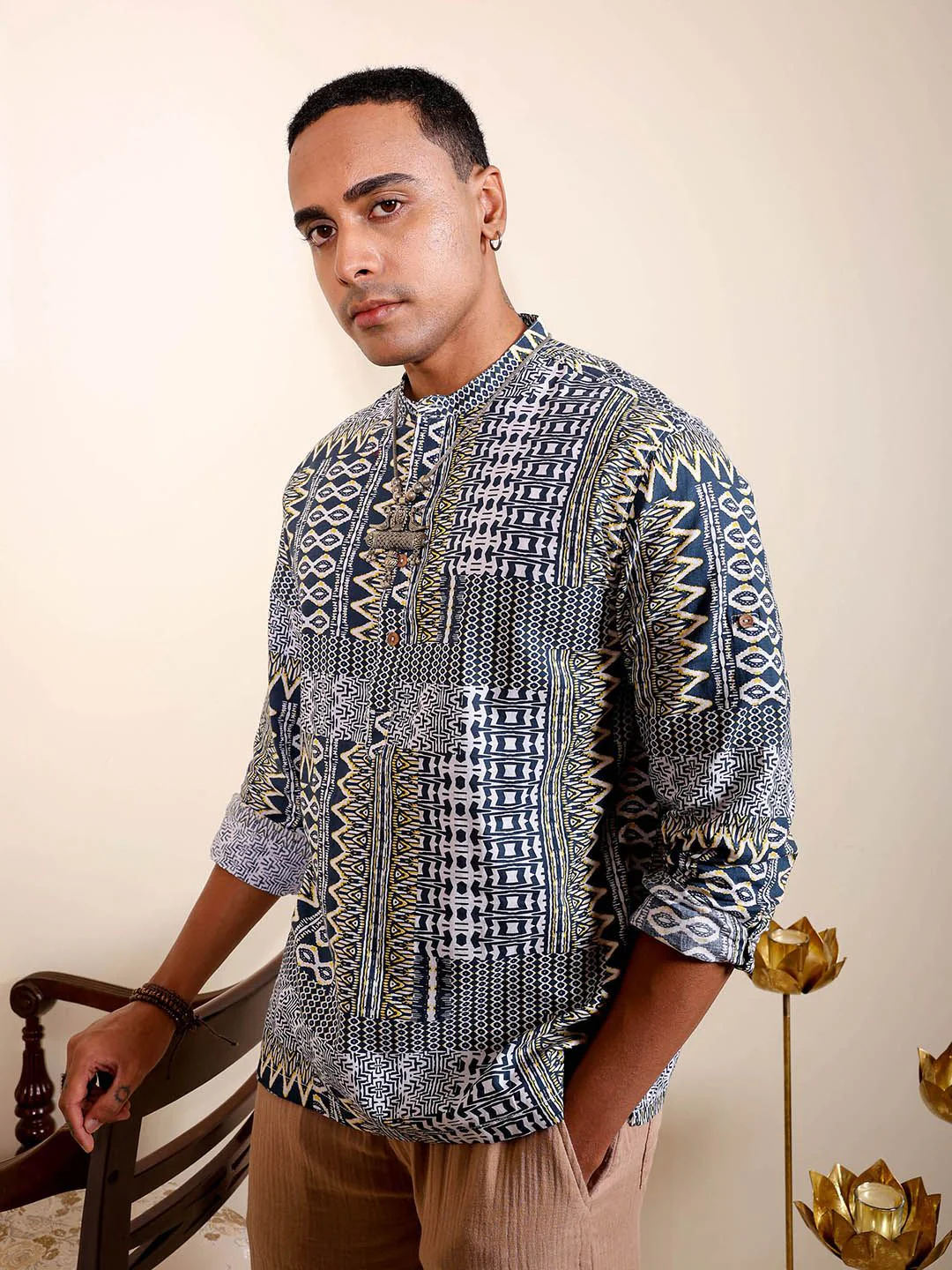 The Indian Garage Co Men Slim Fit Indie Printed Resortwear Shirt - Image 3