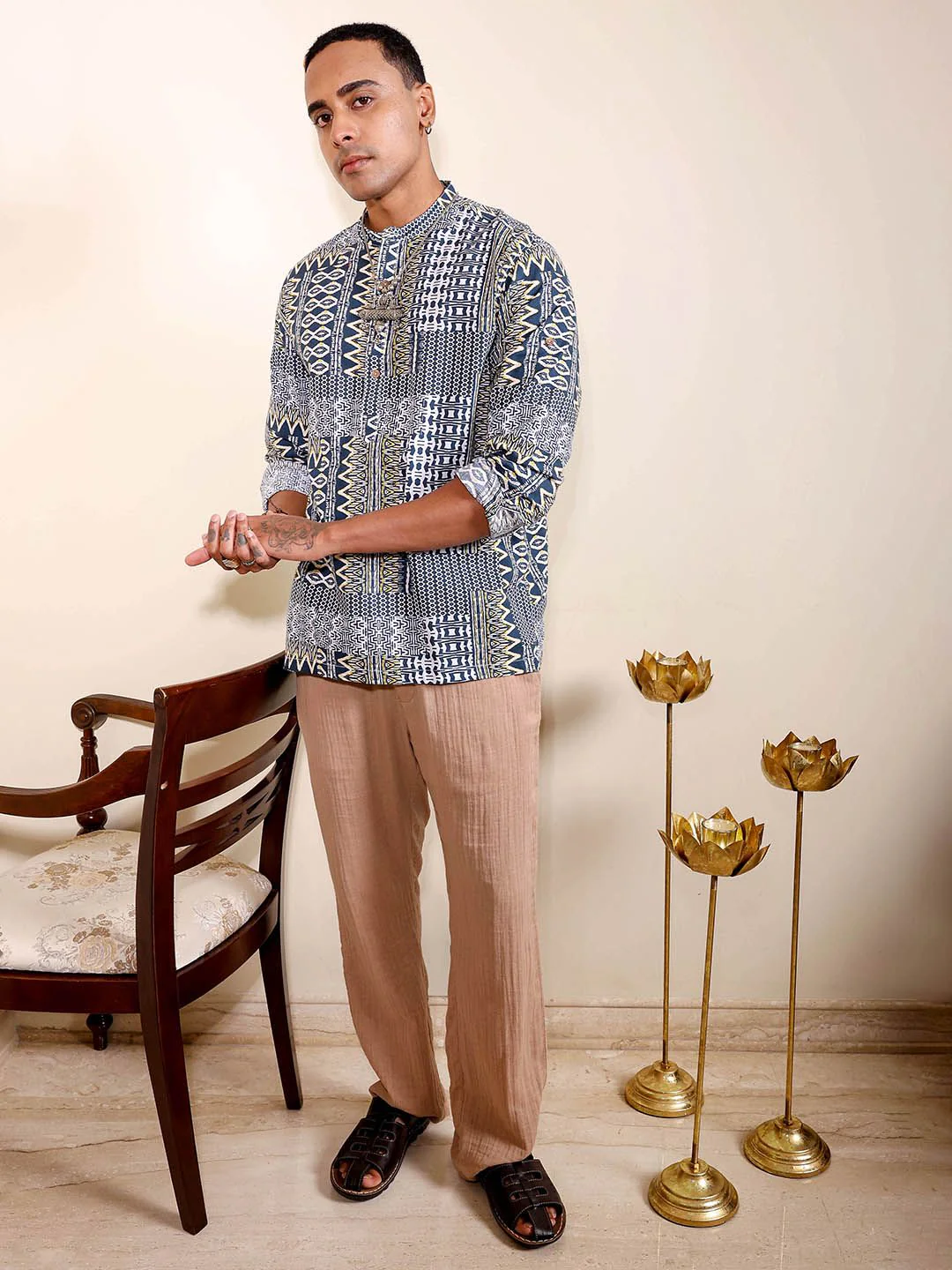 The Indian Garage Co Men Slim Fit Indie Printed Resortwear Shirt - Image 4