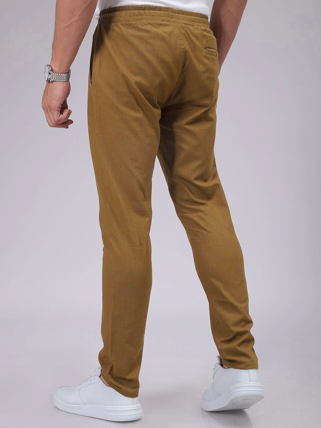 The Indian Garage Co Men Slim Fit Joggers Solid Trousers - Image 5