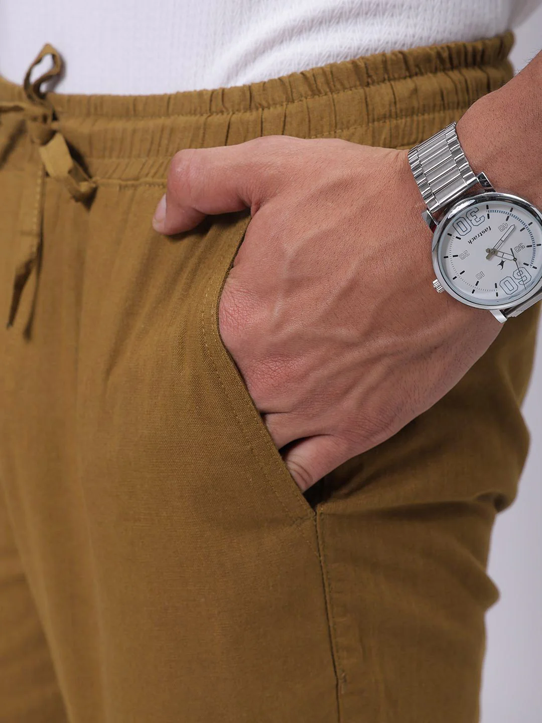 The Indian Garage Co Men Slim Fit Joggers Solid Trousers - Image 7