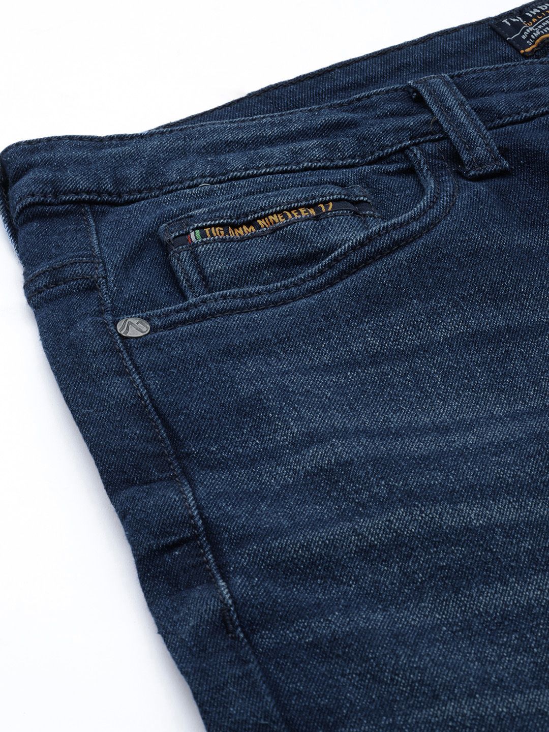 The Indian Garage Co Men Slim Fit Light Fade Stretchable Jeans - Image 6