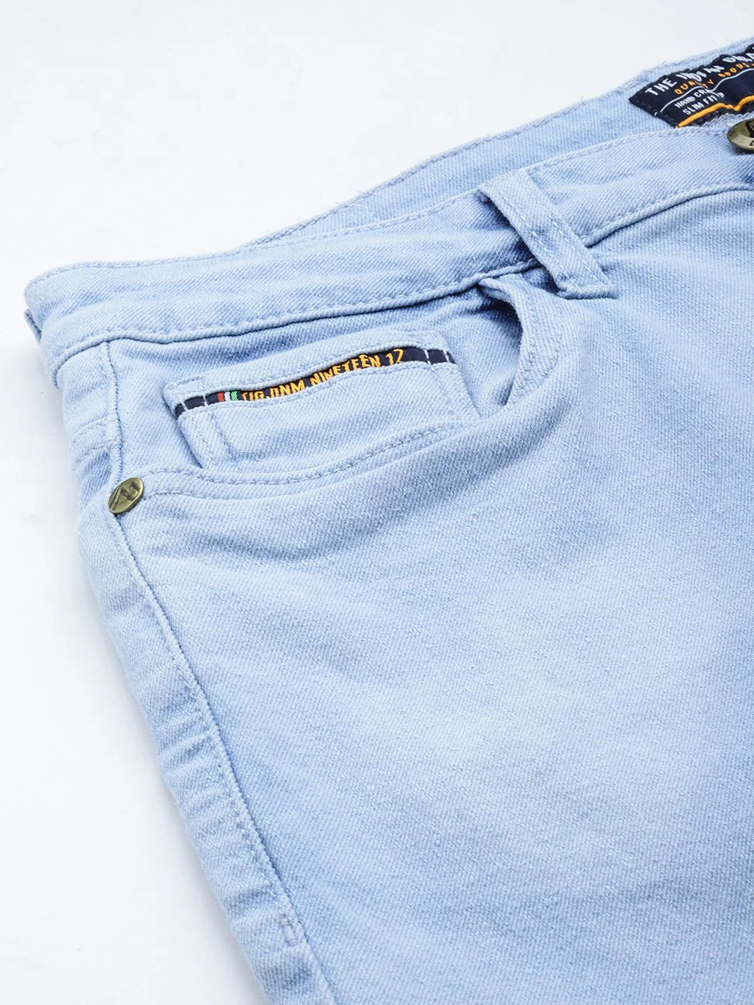 The Indian Garage Co Men Slim Fit Light Fade Stretchable Jeans - Image 6