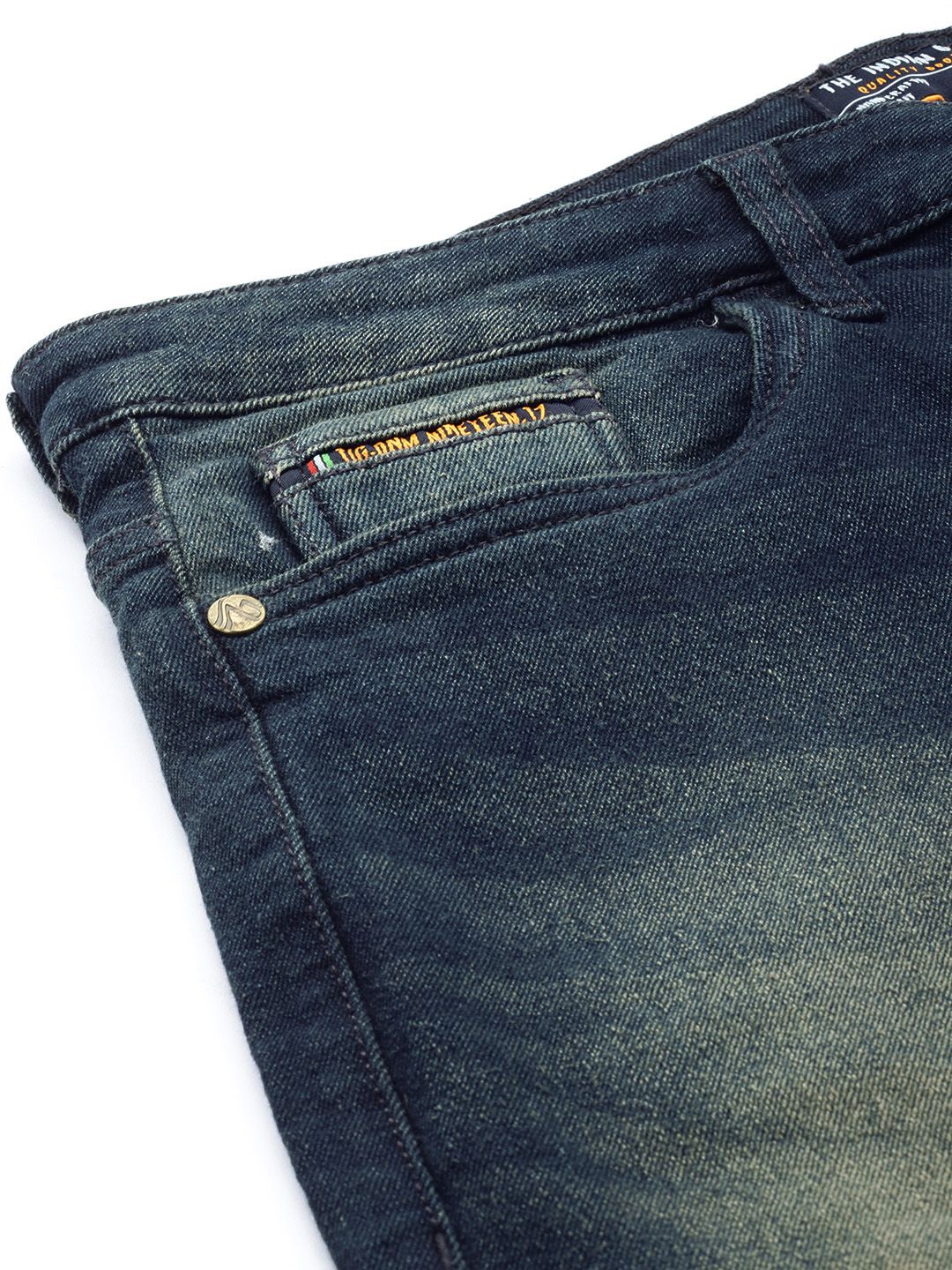 The Indian Garage Co Men Slim Fit Low Distress Light Fade Stretchable Jeans - Image 7