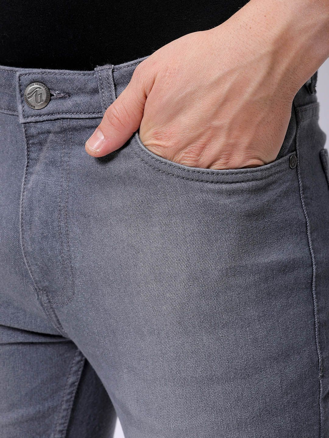 The Indian Garage Co Men Slim Fit Low Distress Light Fade Stretchable Jeans - Image 6