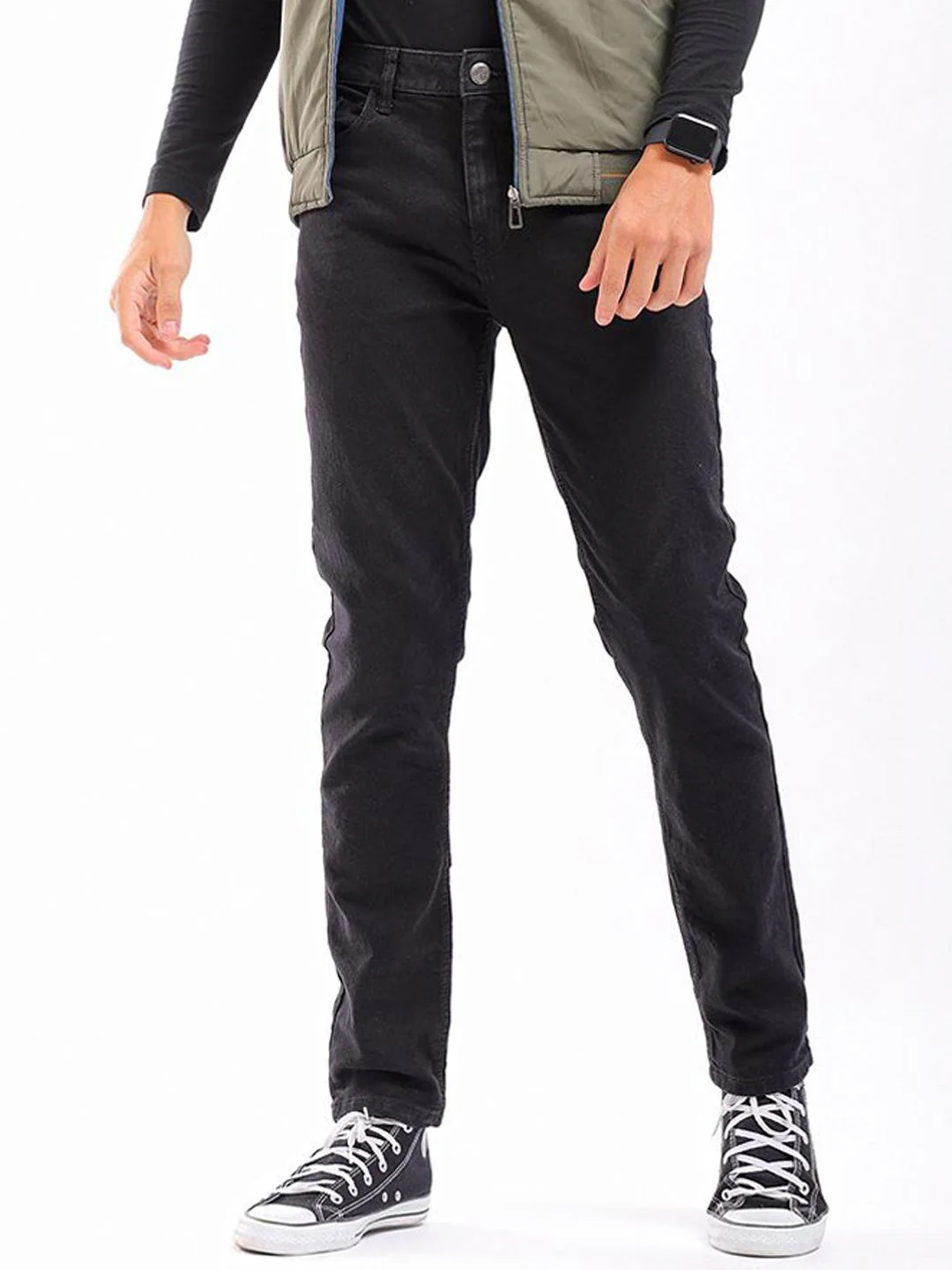 The Indian Garage Co Men Slim Fit Mid-Rise Clean Look Cotton Jeans