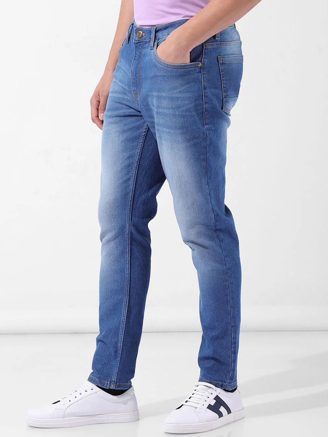 The Indian Garage Co Men Slim Fit Mid-Rise Stretchable Jeans - Image 3