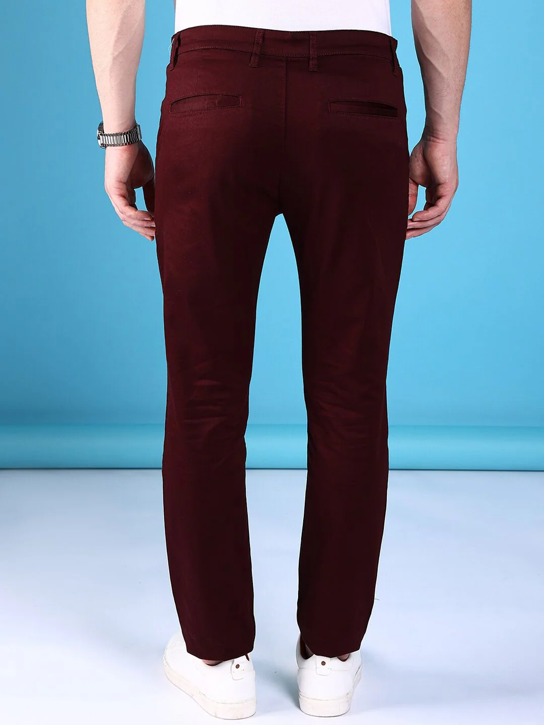 The Indian Garage Co Men Slim Fit Mid-Rise Trousers - Image 3