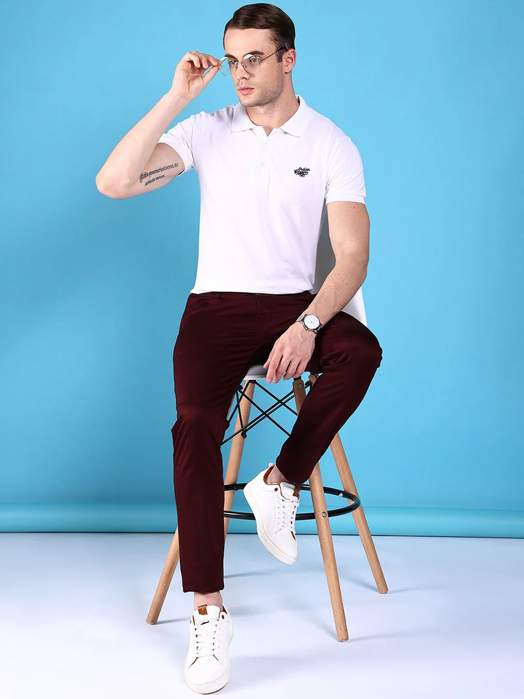 The Indian Garage Co Men Slim Fit Mid-Rise Trousers - Image 5