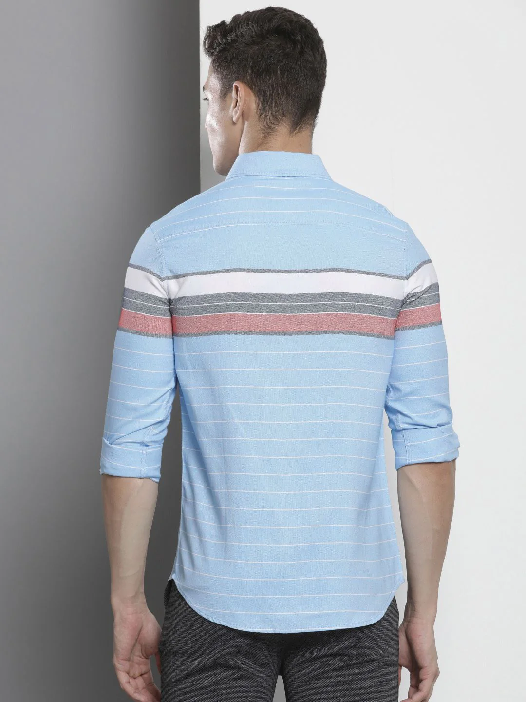 The Indian Garage Co Men Slim Fit Multi Stripes Opaque Casual Shirt - Image 4