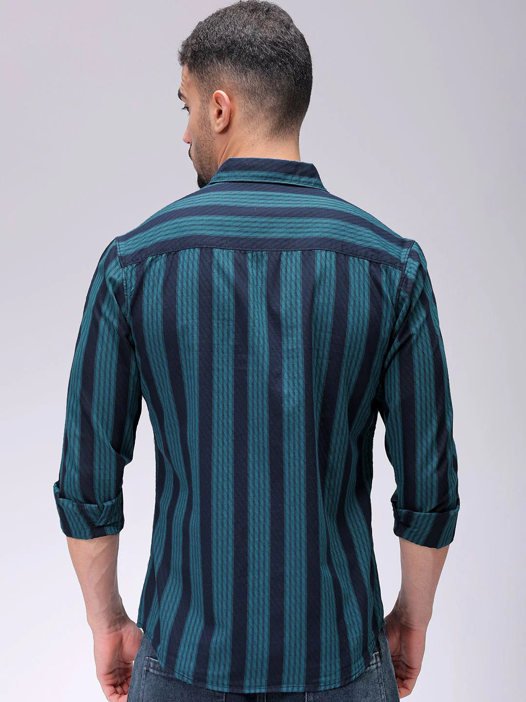 The Indian Garage Co Men Slim Fit Multi Stripes Opaque Striped Casual Shirt - Image 6
