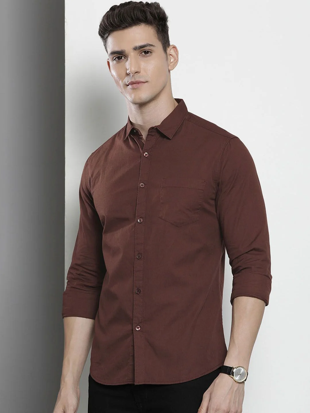 The Indian Garage Co Men Slim Fit Opaque Casual Shirt - Image 3