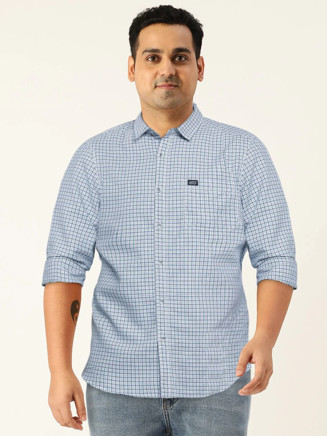 The Indian Garage Co Men Slim Fit Opaque Checked Casual Shirt - Image 7
