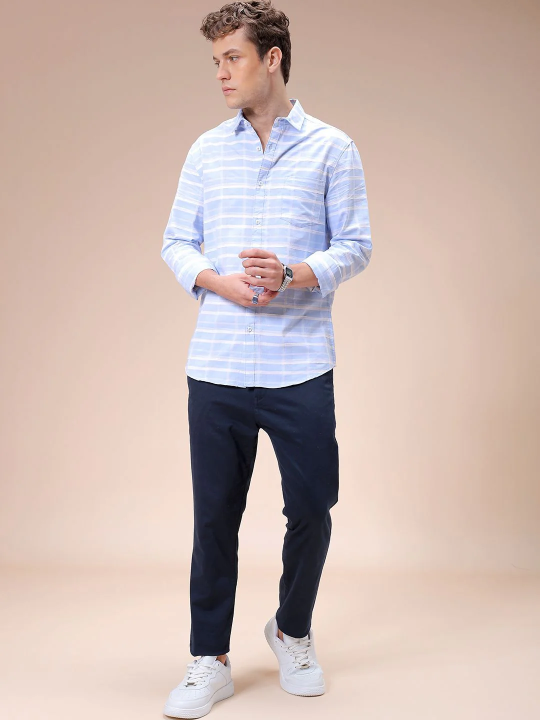 The Indian Garage Co Men Slim Fit Opaque Checked Casual Shirt - Image 6