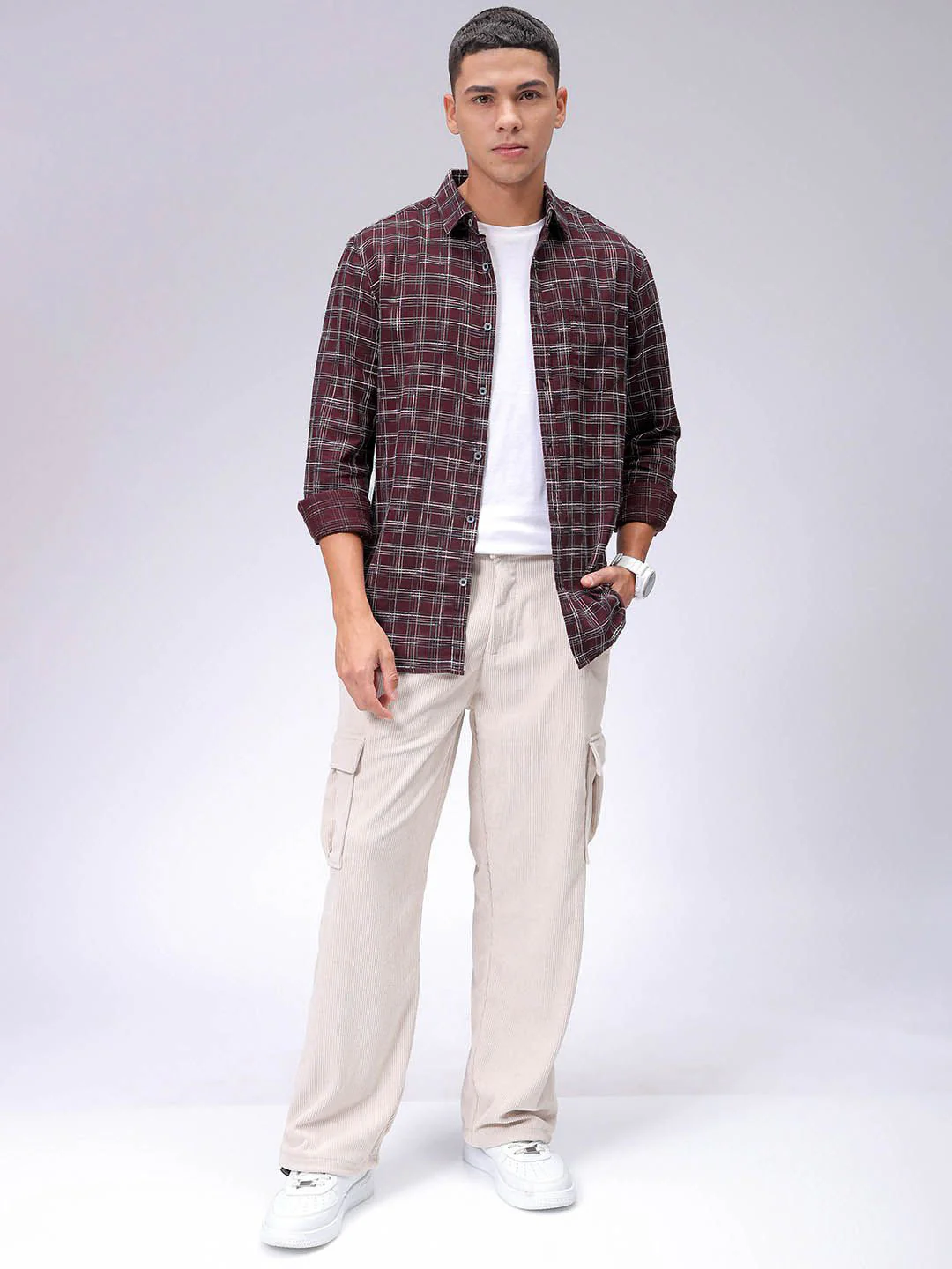 The Indian Garage Co Men Slim Fit Opaque Checked Casual Shirt - Image 6