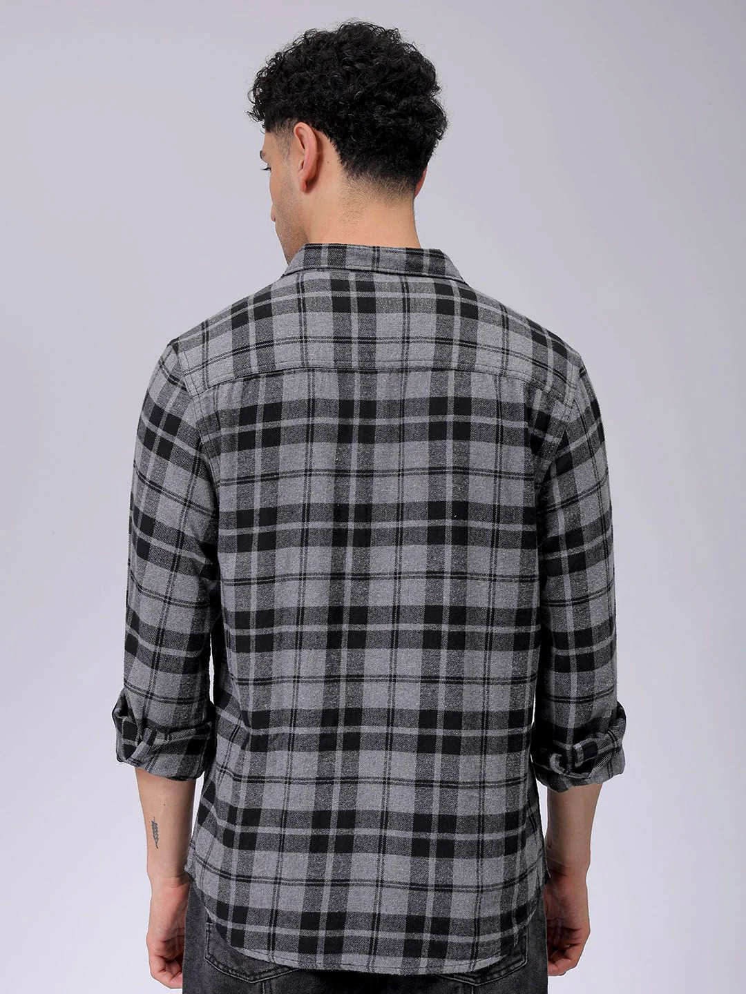 The Indian Garage Co Men Slim Fit Opaque Checked Casual Shirt - Image 6