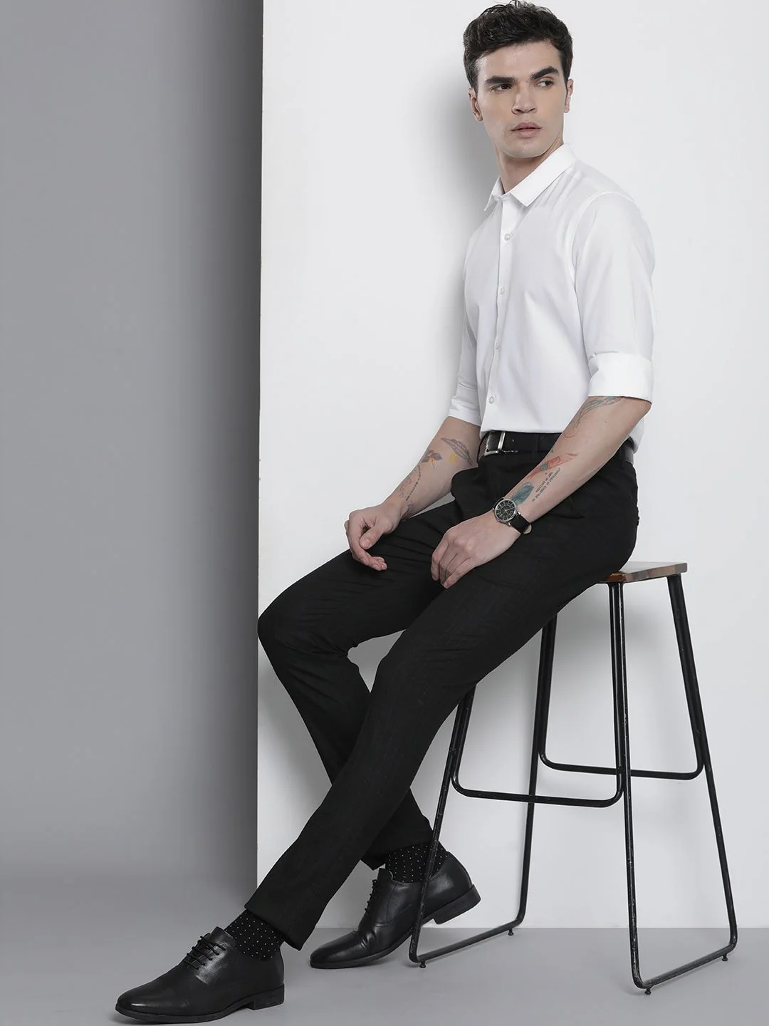 The Indian Garage Co Men Slim Fit Opaque Formal Shirt - Image 6