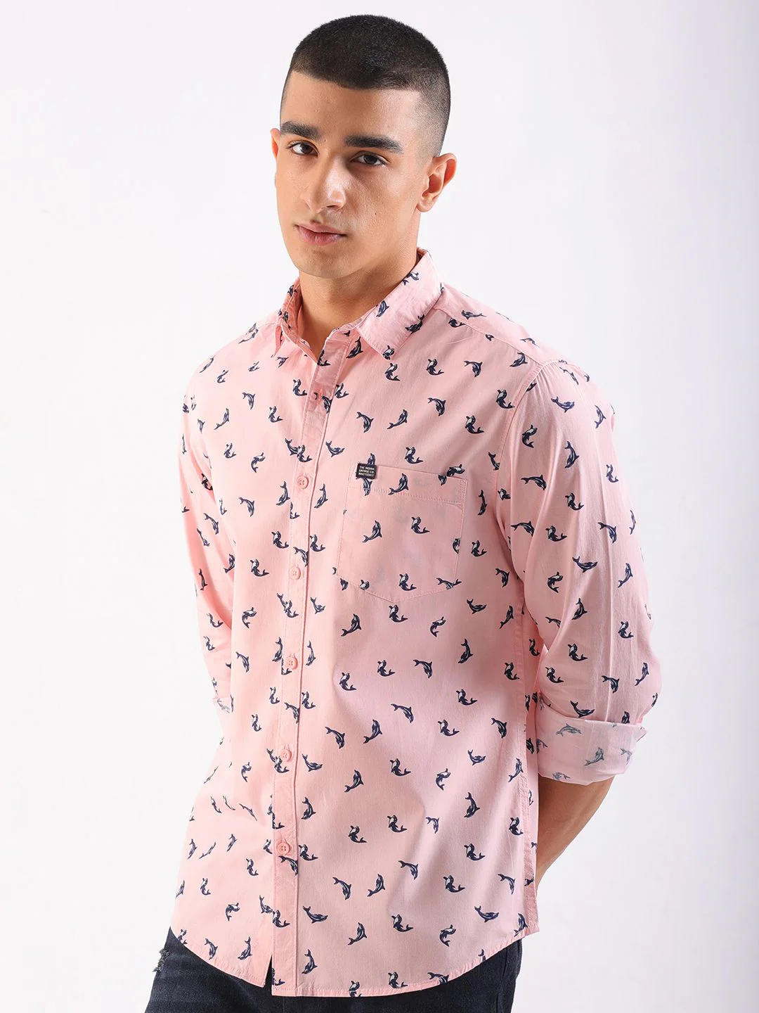 The Indian Garage Co Men Slim Fit Opaque Printed Casual Shirt - Image 5