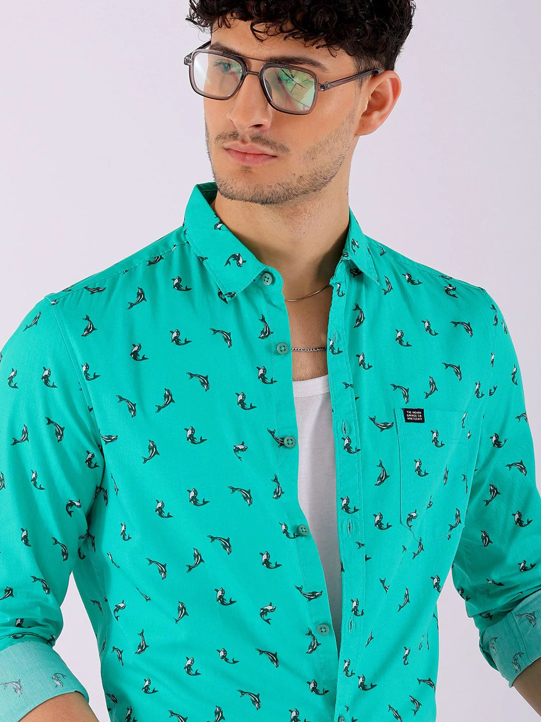 The Indian Garage Co Men Slim Fit Opaque Printed Casual Shirt