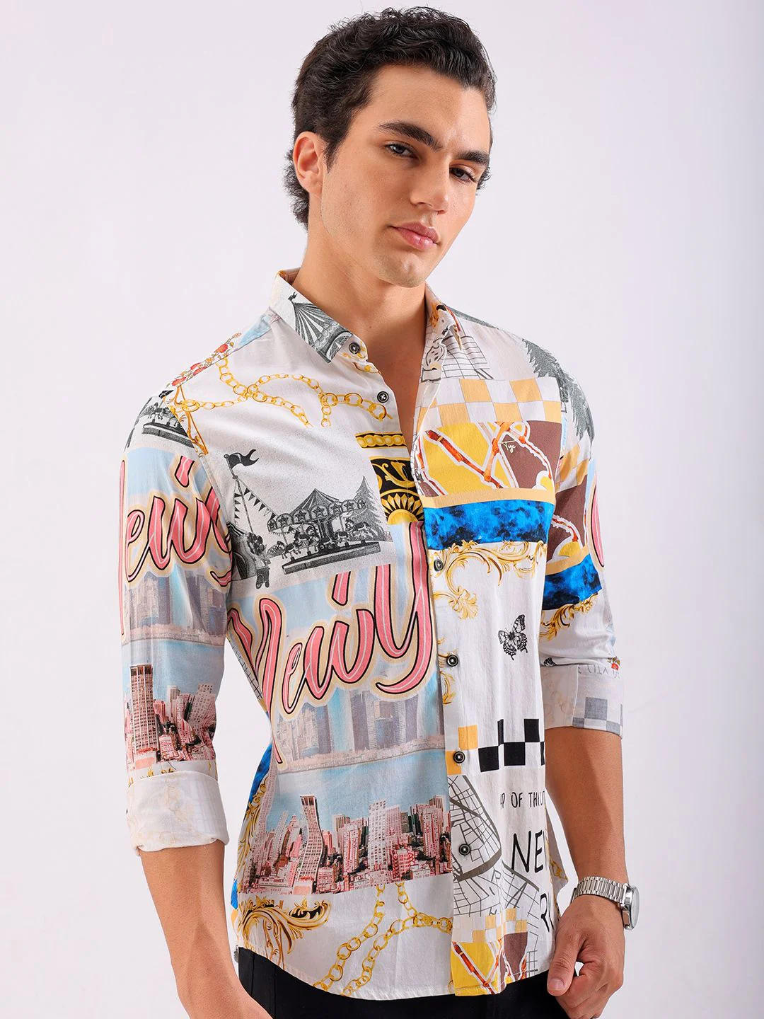 The Indian Garage Co Men Slim Fit Opaque Printed Casual Shirt - Image 2