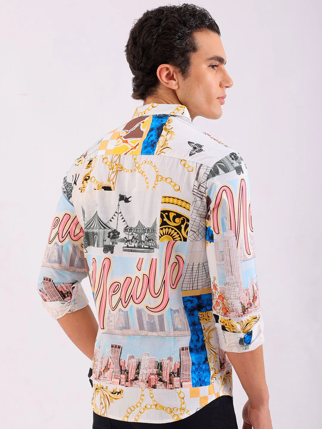 The Indian Garage Co Men Slim Fit Opaque Printed Casual Shirt - Image 4
