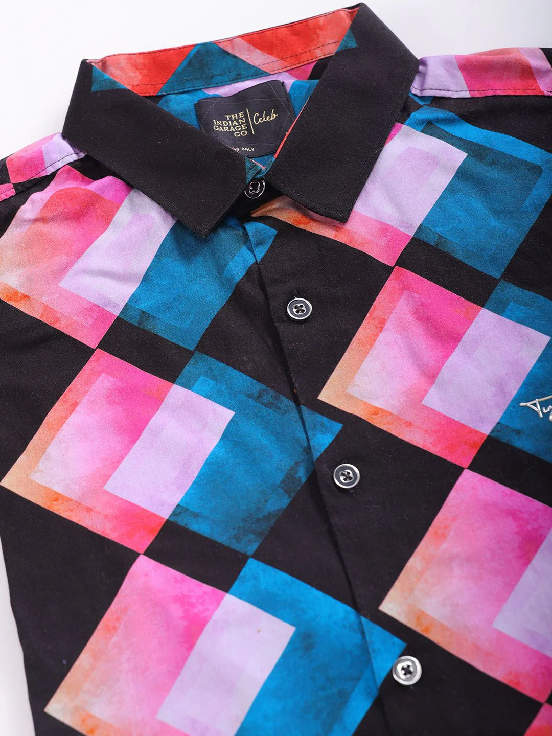 The Indian Garage Co Men Slim Fit Opaque Pure Cotton Printed Party Shirt - Image 7