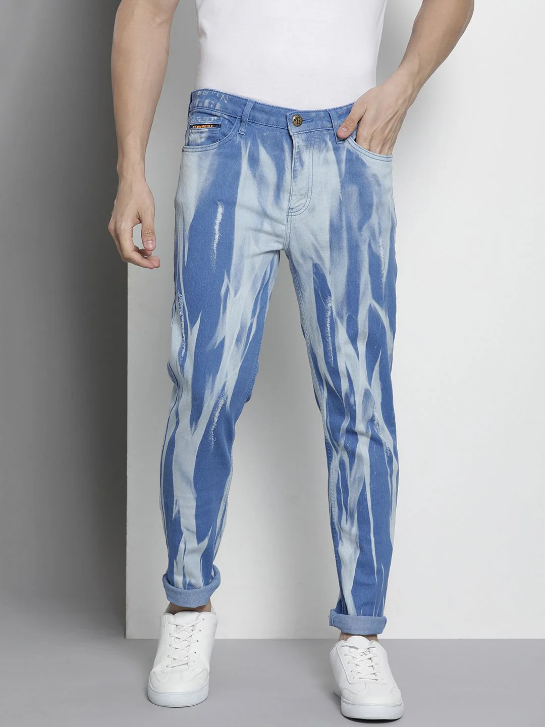 The Indian Garage Co Men Slim Fit Printed Jeans - Image 2