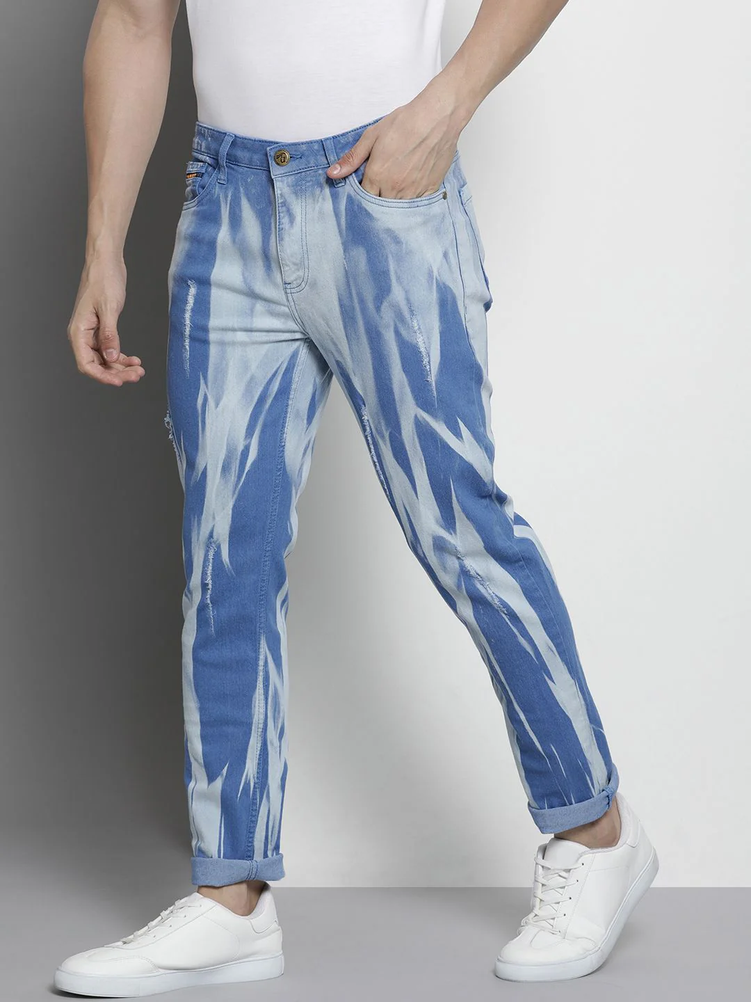 The Indian Garage Co Men Slim Fit Printed Jeans - Image 3