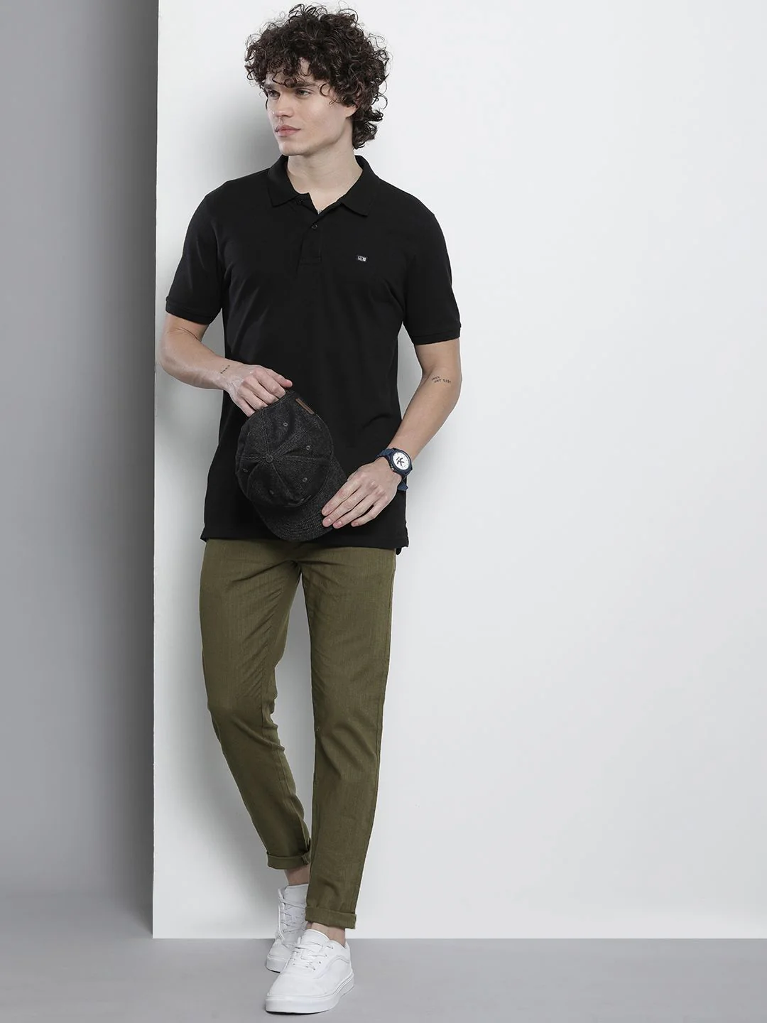 The Indian Garage Co Men Slim Fit Pure Cotton Trousers - Image 5