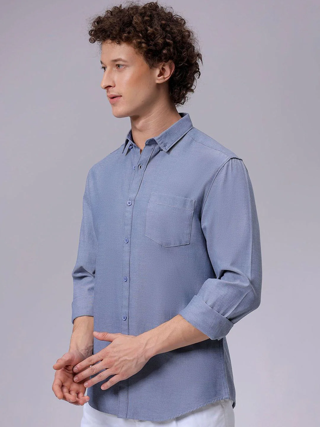 The Indian Garage Co Men Slim Fit Solid Casual Shirt - Image 2