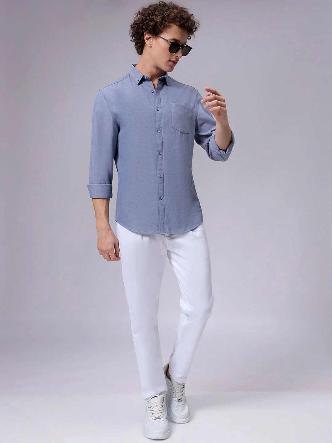 The Indian Garage Co Men Slim Fit Solid Casual Shirt - Image 6