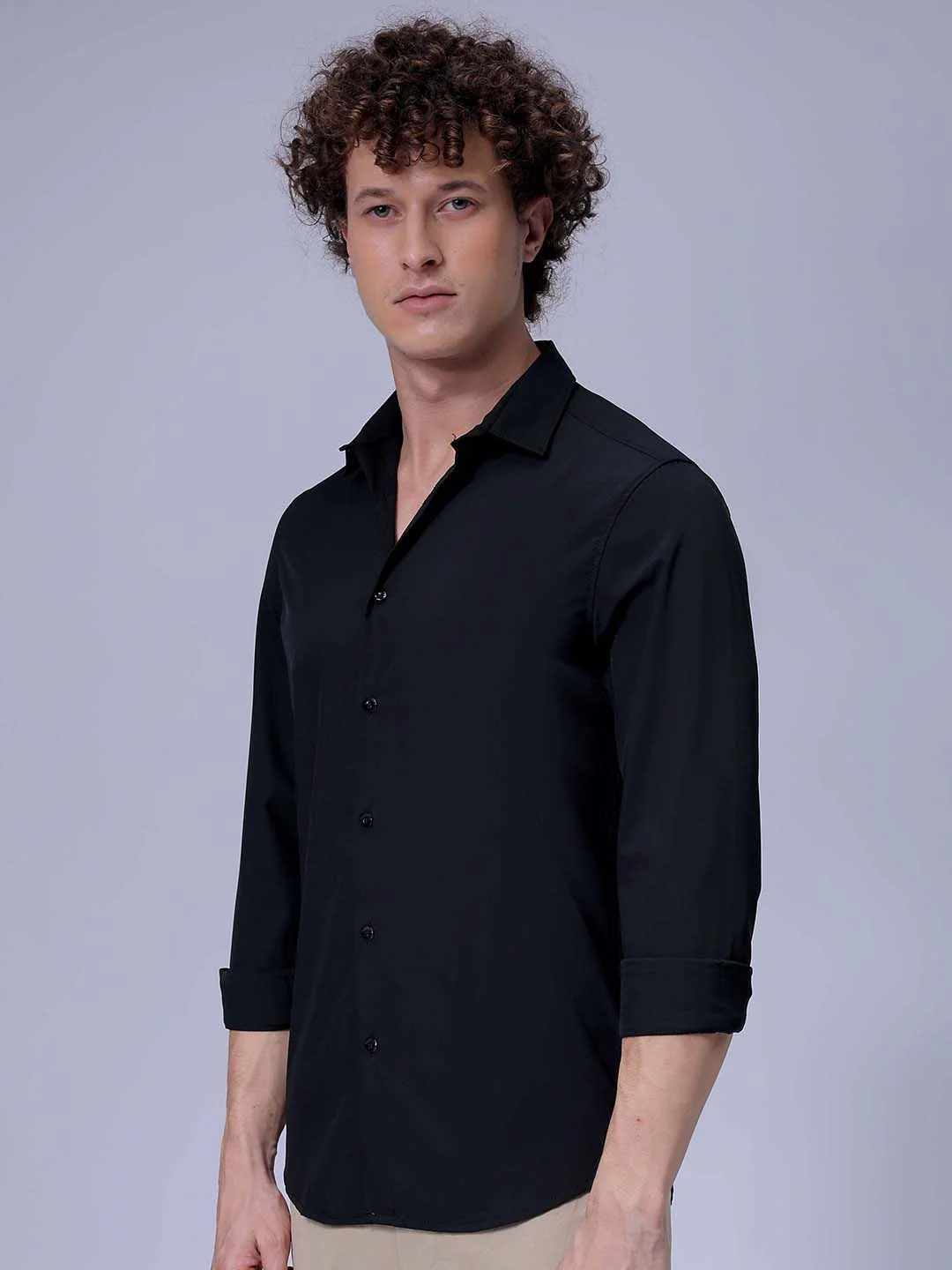 The Indian Garage Co Men Slim Fit Spread Collar Solid Casual Shirt - Image 4
