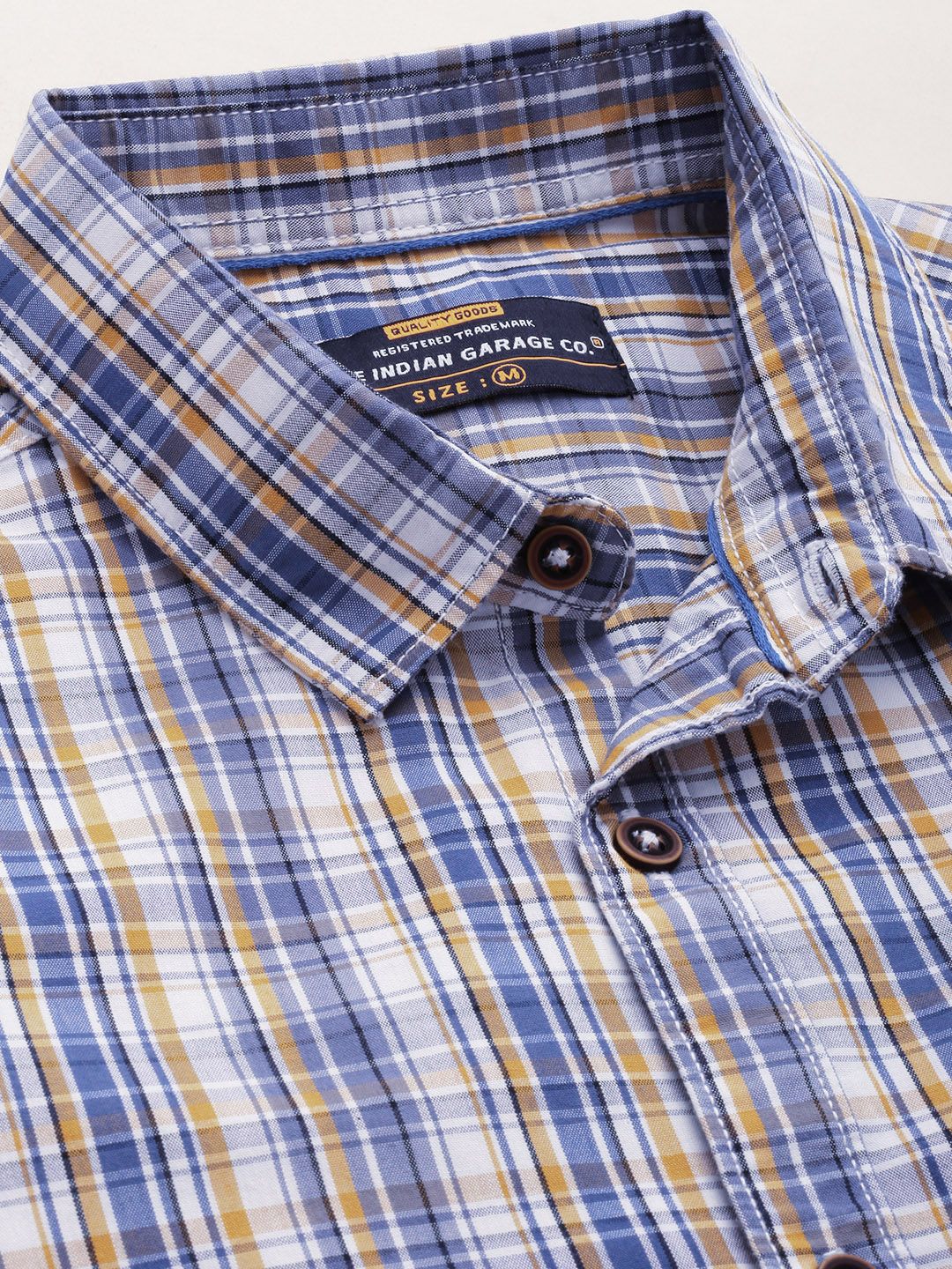 The Indian Garage Co Men Slim Fit Tartan Checked Casual Shirt - Image 2