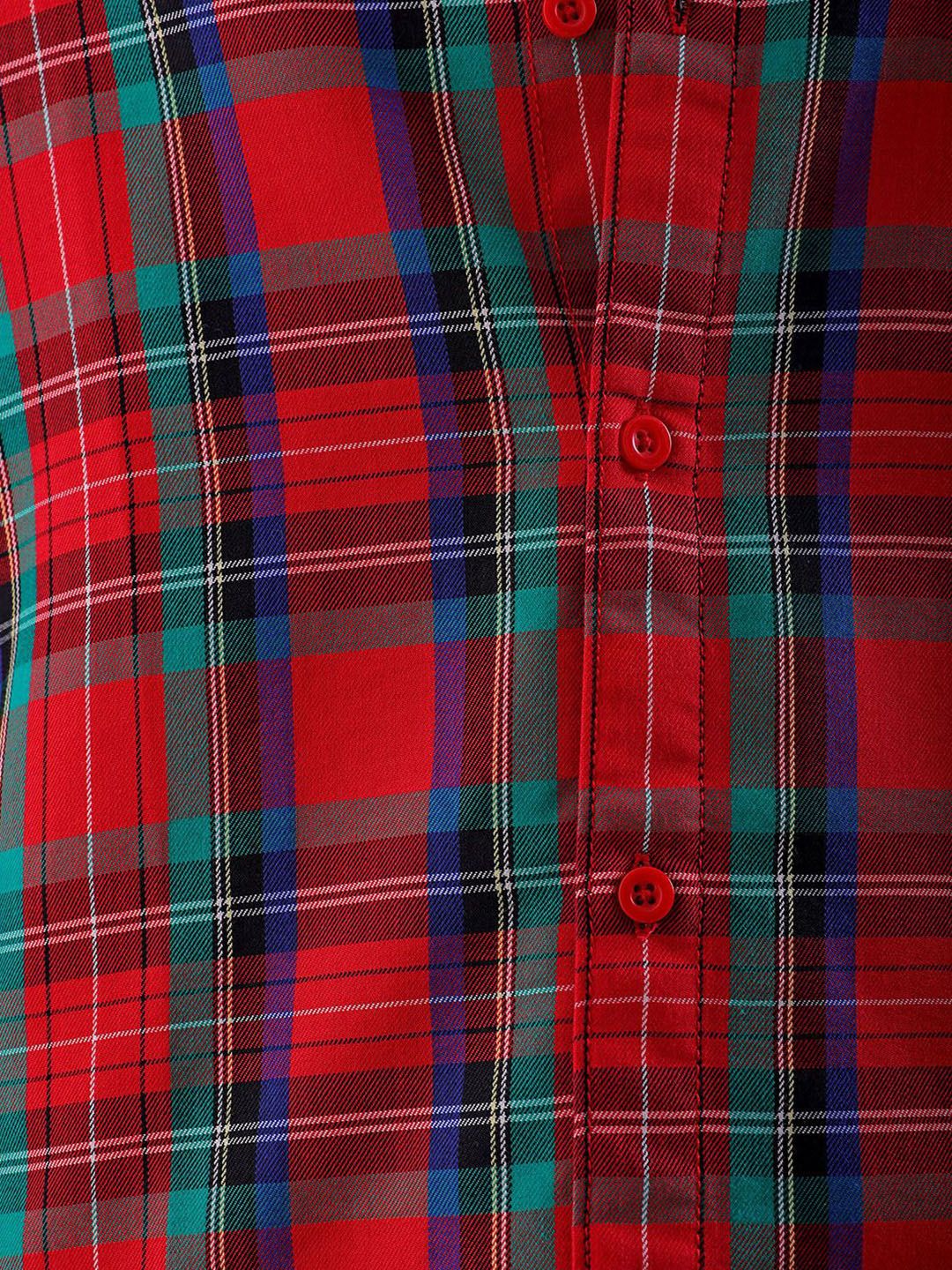 The Indian Garage Co Men Slim Fit Tartan Checks Casual Shirt - Image 3