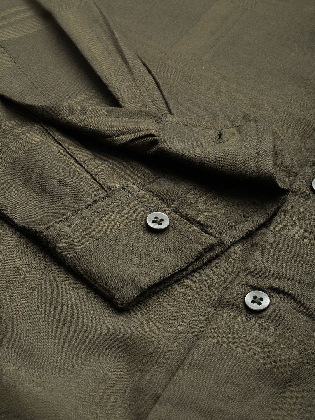 The Indian Garage Co Men Slim Fit Textured Dobby Party Shirt - Image 3