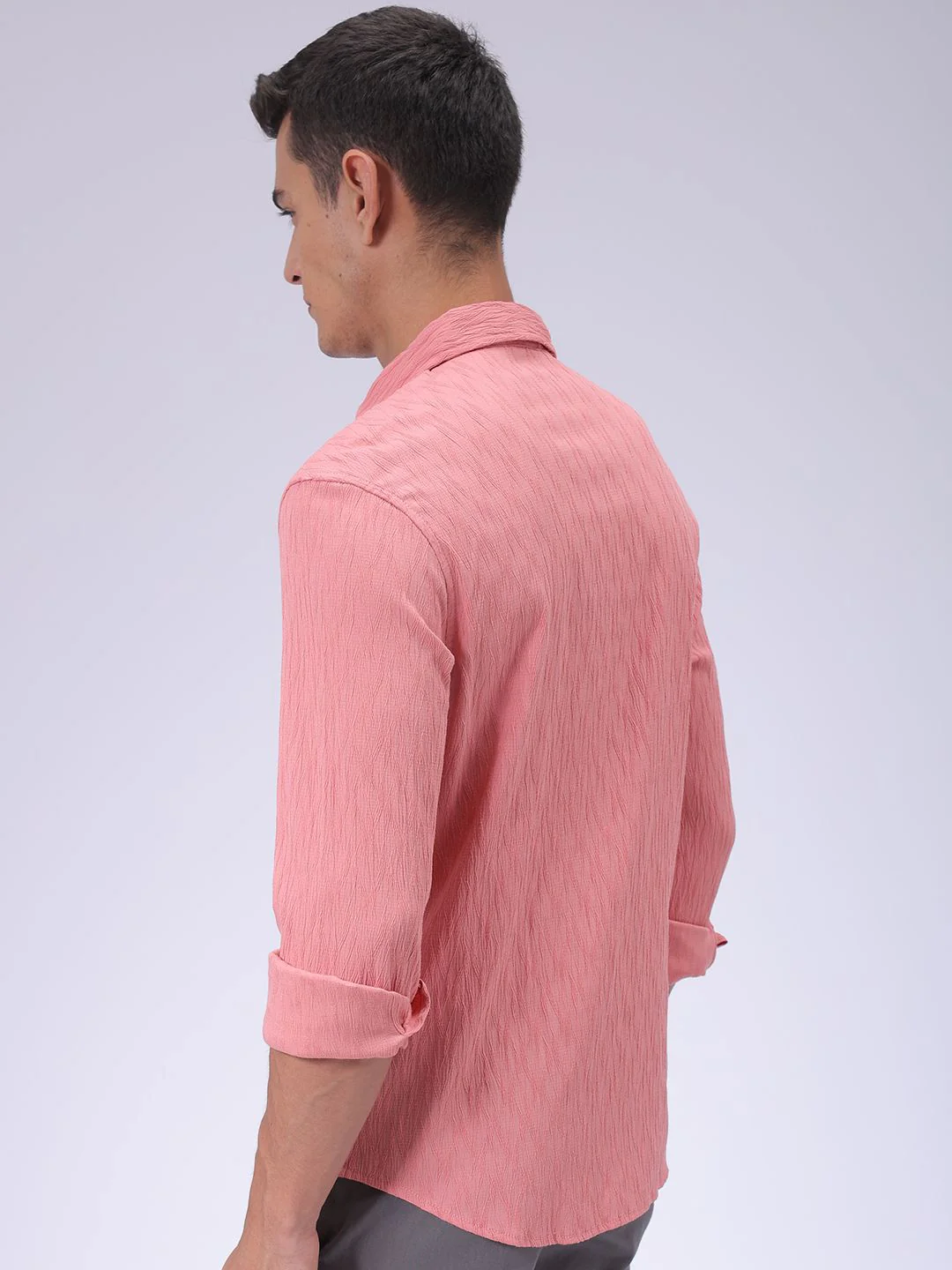 The Indian Garage Co Men Slim Fit Textured Jacquard Resortwear Shirt - Image 4
