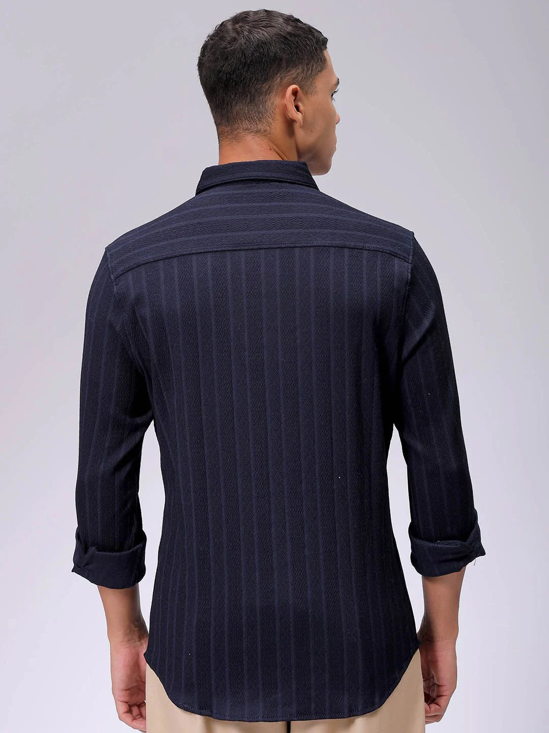 The Indian Garage Co Men Slim Fit Textured Jacquard Resortwear Shirt - Image 6