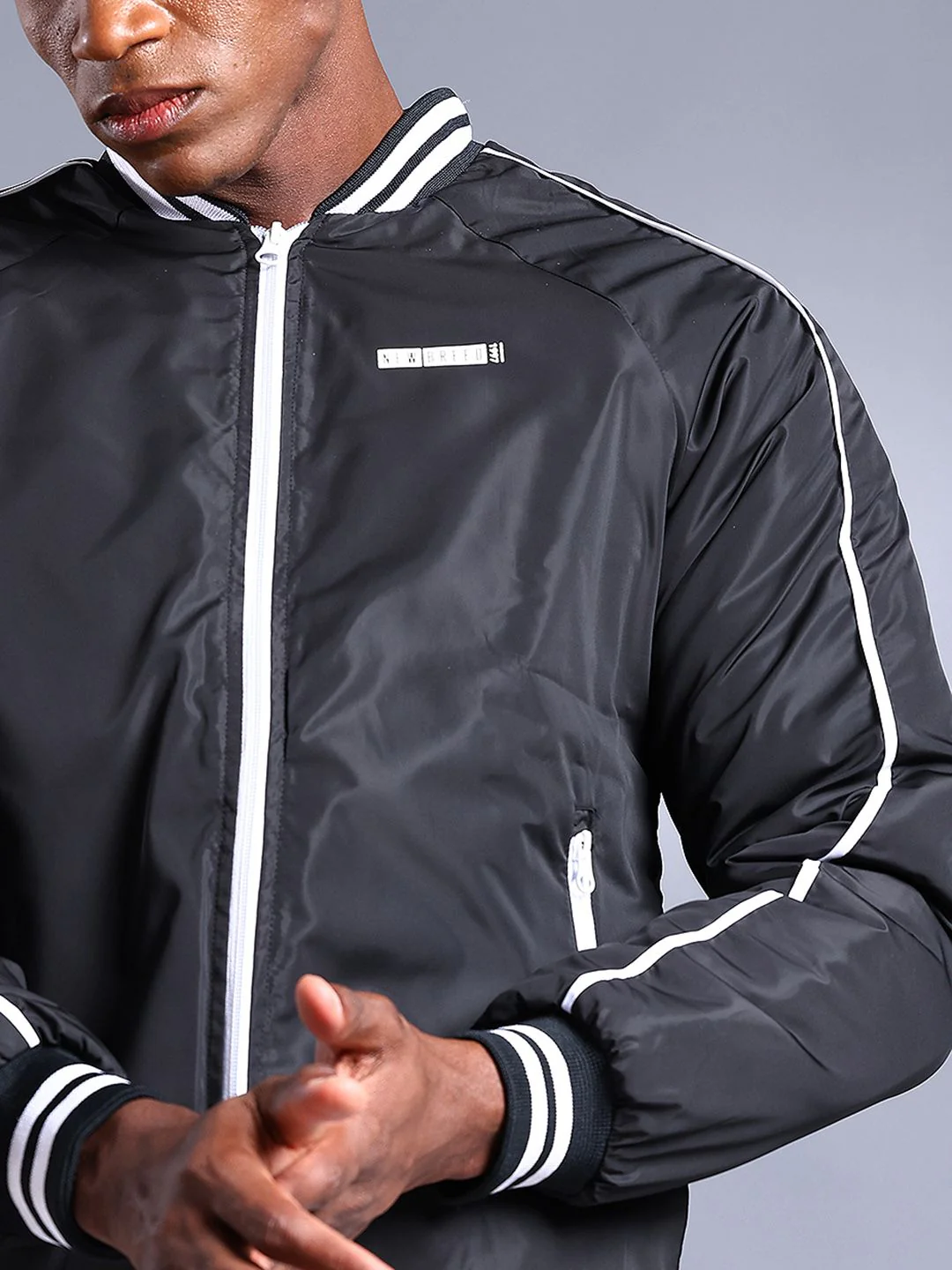 The Indian Garage Co Men Slim Fit Zip-Front Bomber Jacket - Image 2