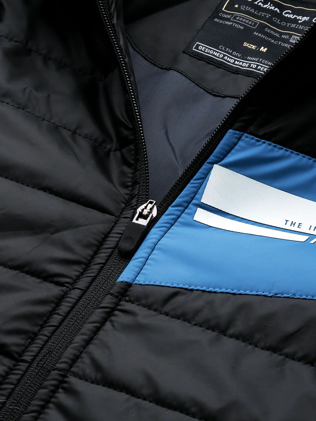 The Indian Garage Co Men Slim Fit Zip-Front Puffer Jacket with Detachable Hood - Image 2