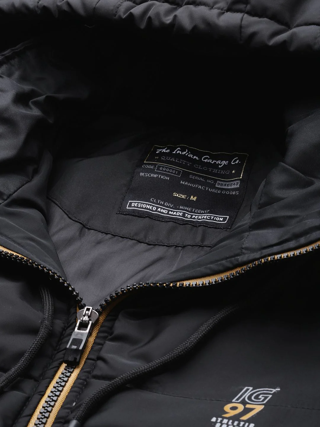 The Indian Garage Co Men Slim Fit Zip-Front Puffer Jacket with Hood - Image 2