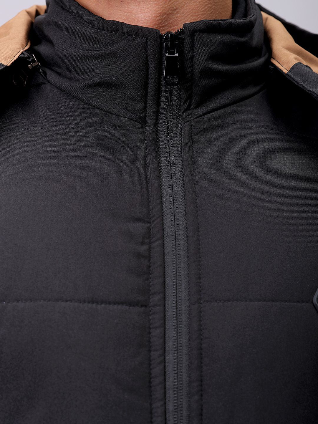 The Indian Garage Co Men Slim Fit Zip-Front PufferJacket with Detachable Hood - Image 2