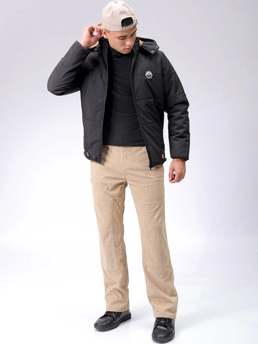 The Indian Garage Co Men Slim Fit Zip-Front PufferJacket with Detachable Hood - Image 6