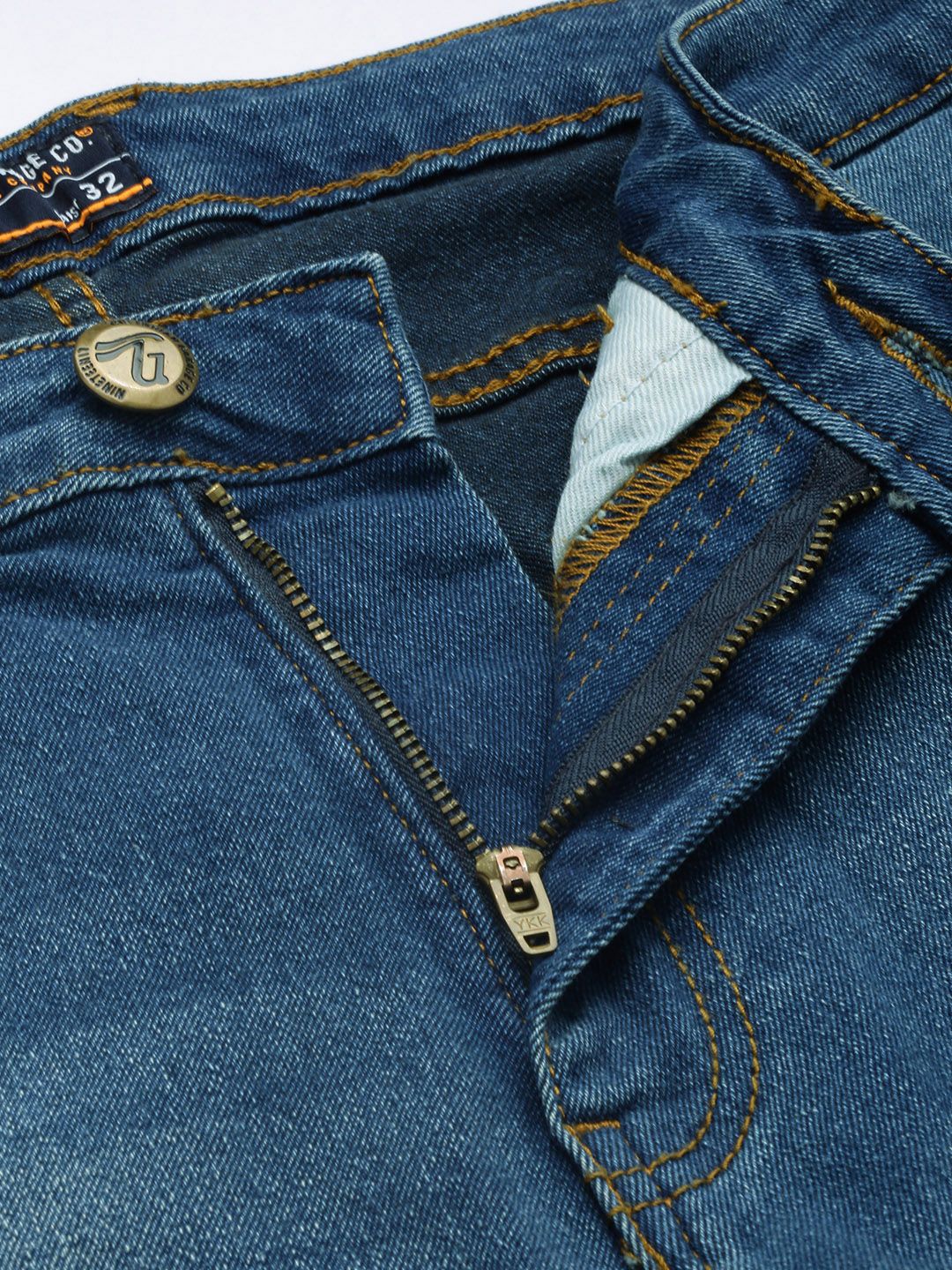 The Indian Garage Co Men Slim Straight Fit Light Fade Stretchable Jeans - Image 4
