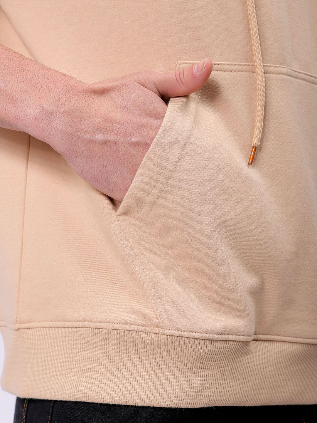 The Indian Garage Co Men Solid Hooded Pullover Short Sleeves Sweatshirt - Image 7