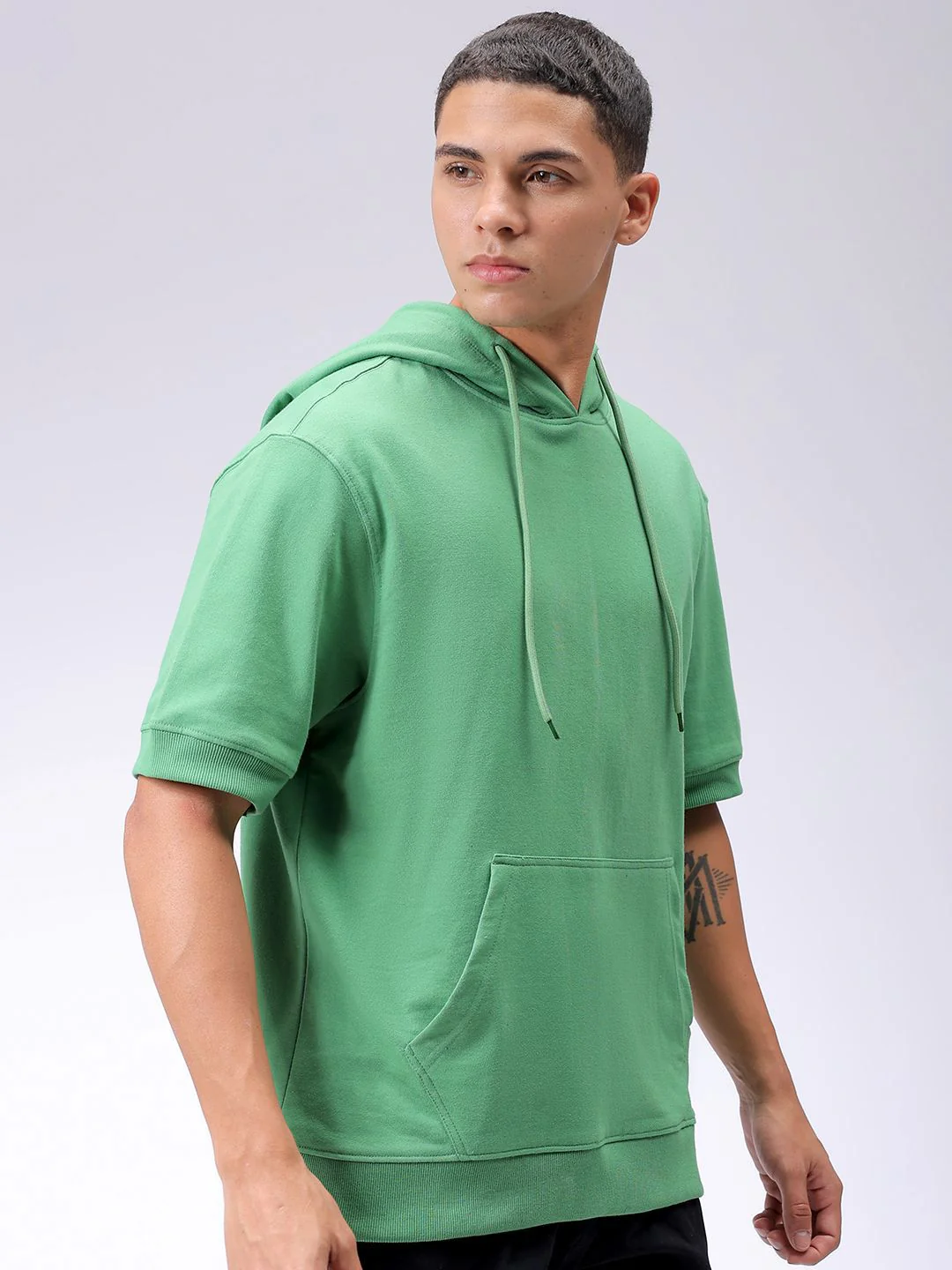 The Indian Garage Co Men Solid Hooded Sweatshirt - Image 5