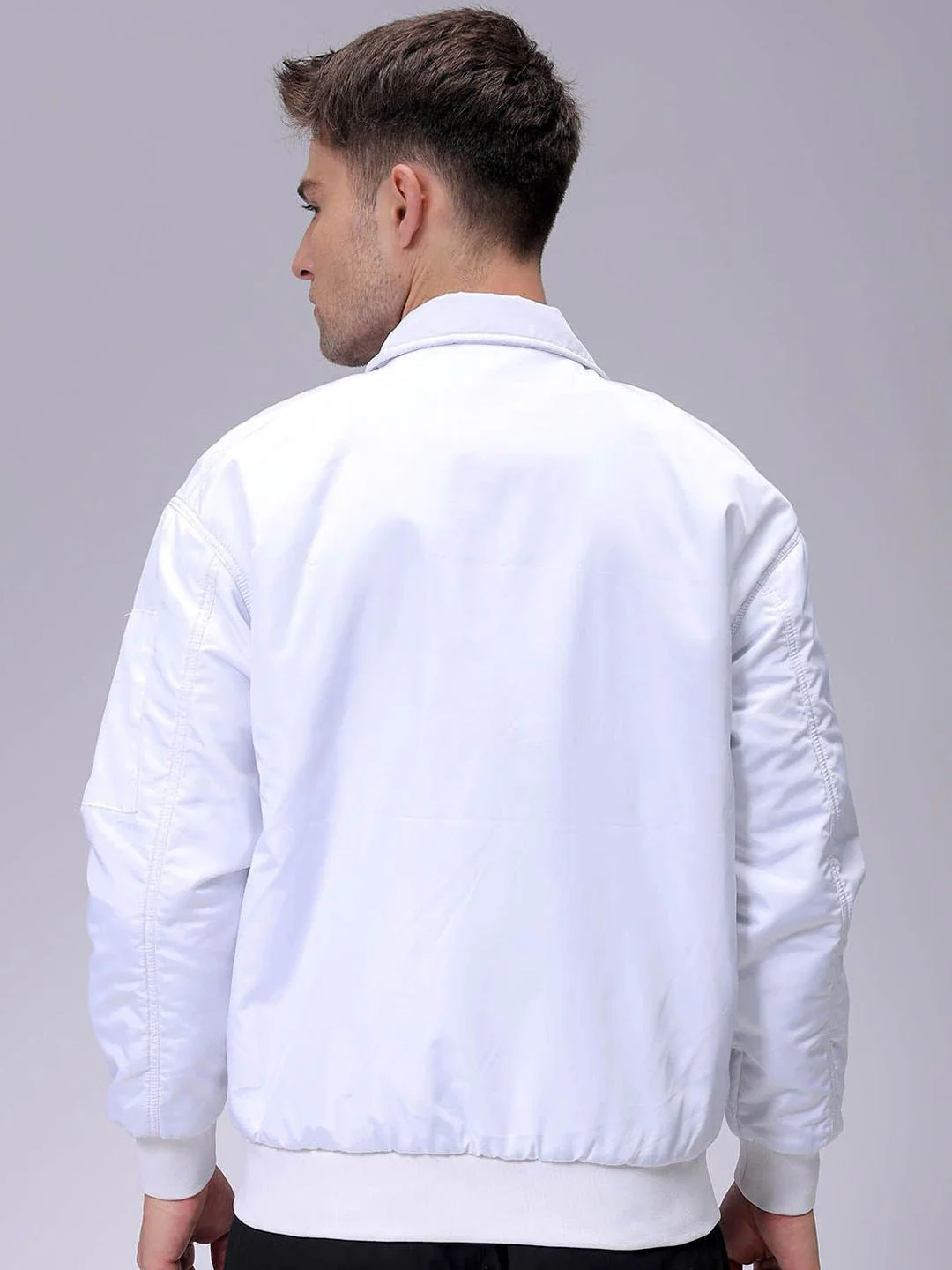 The Indian Garage Co Men Solid Padded Bomber Utility Jacket - Image 4